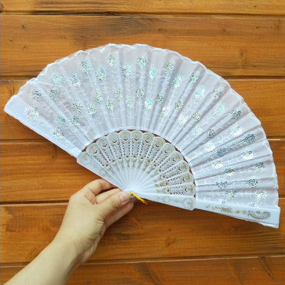 Ladies' handmade fan with fine embroideries Brehn