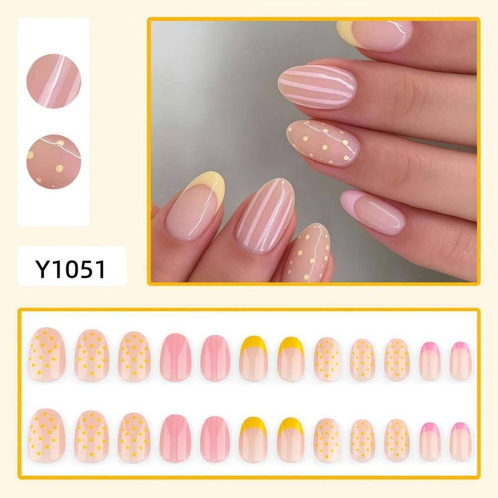 Artificial nails with modern patterns and elegant accents Acalora
