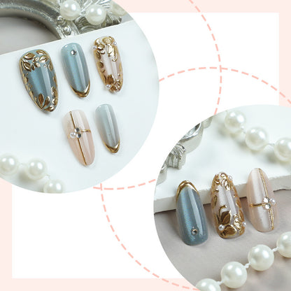 Decorative Press-On Nail Collection with Floral Accents Acalora