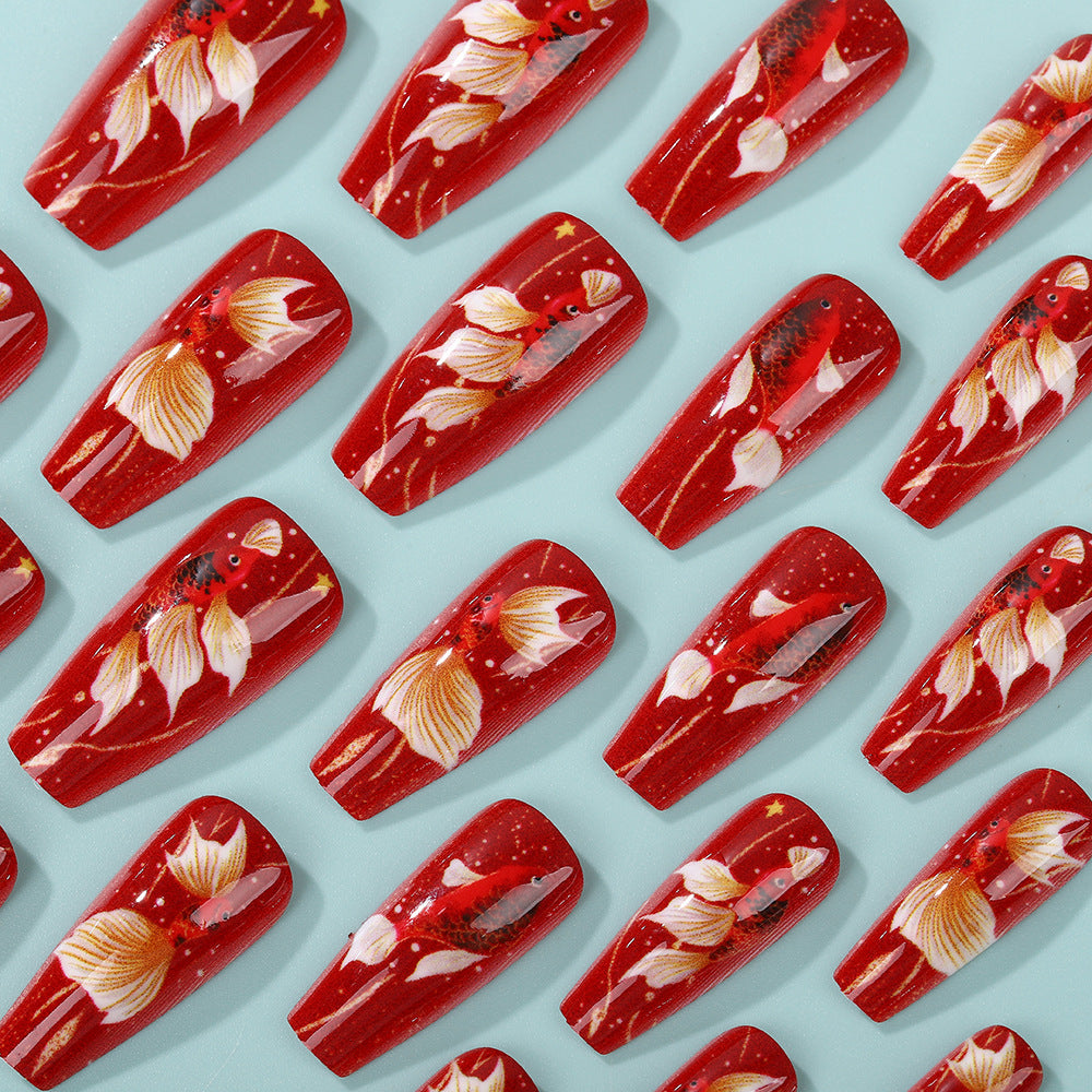 Artificial nail tips with floral accents Acalora