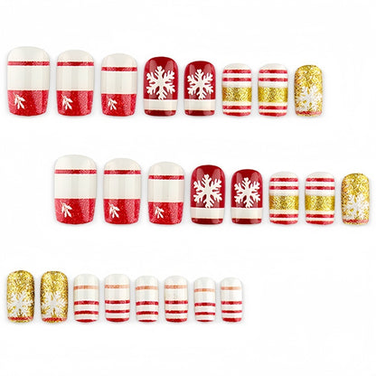 Artificial nails in festive Christmas design Acalora