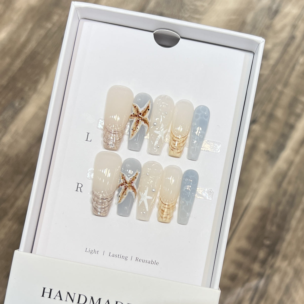 Handmade Coastal-Inspired Press-On Nail Set Acalora