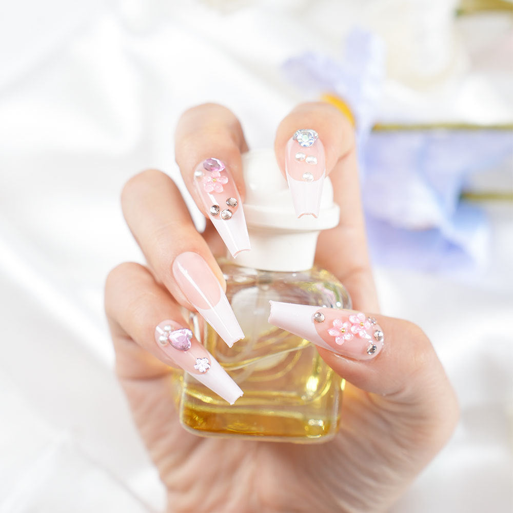 Decorative Glamorous Long Coffin Press-On Nails Acalora