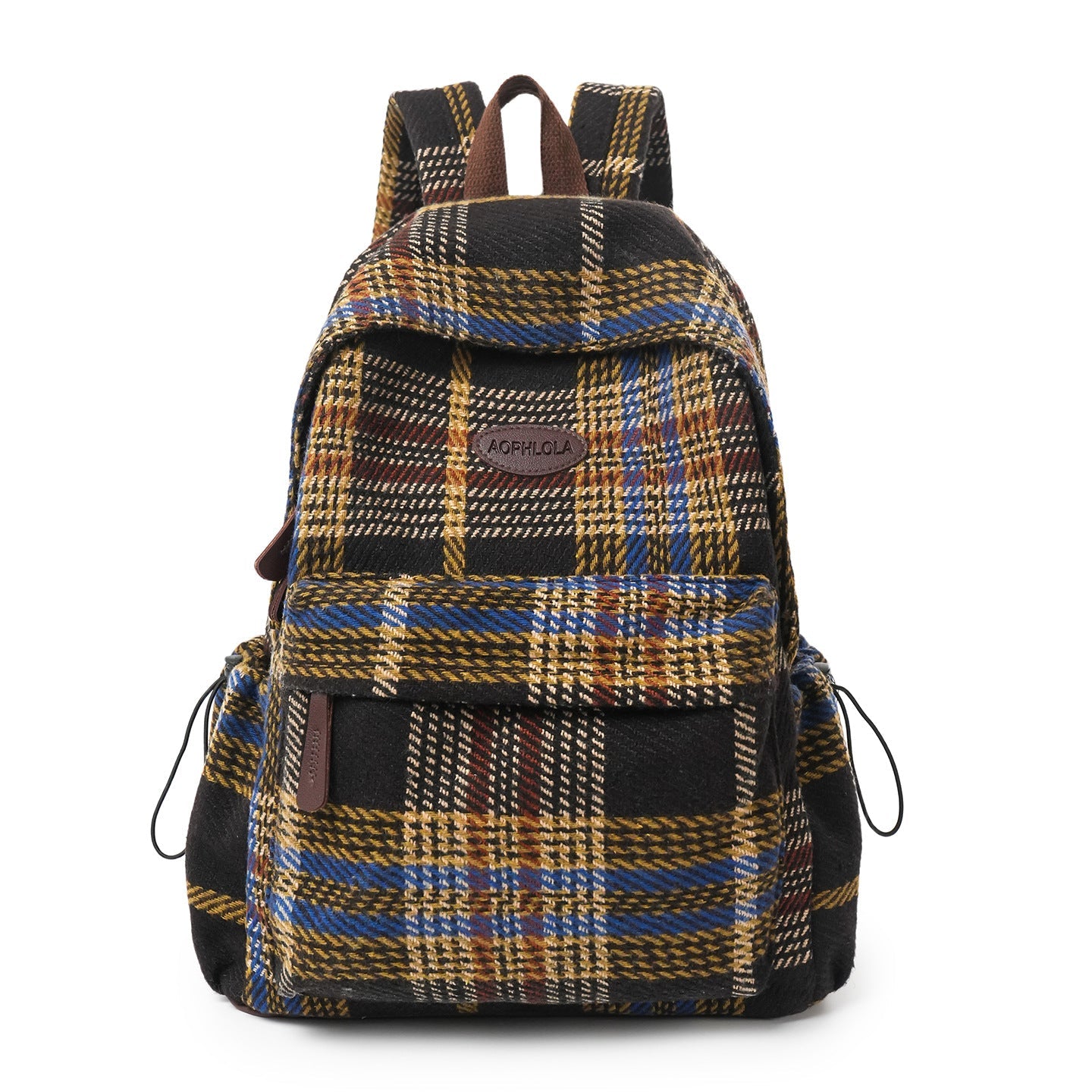 Cozy Plaid Patterned School Backpack Bowlift