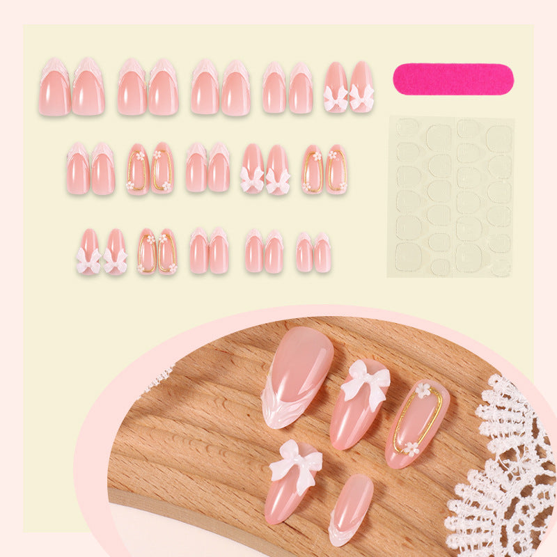 Elegant 3D Floral Press-On Nail Art Set Acalora