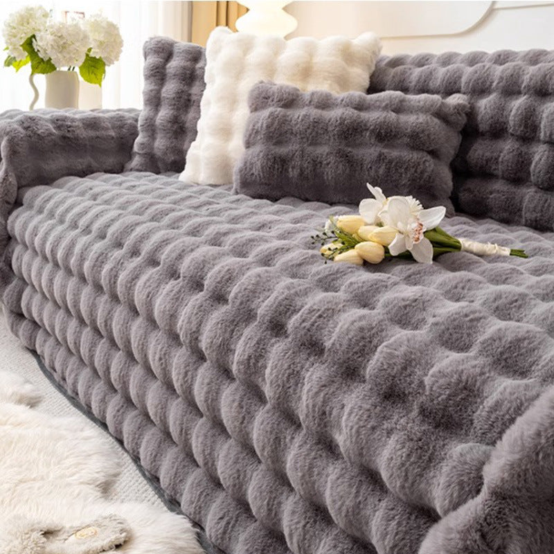Plush Textured Sofa Cover