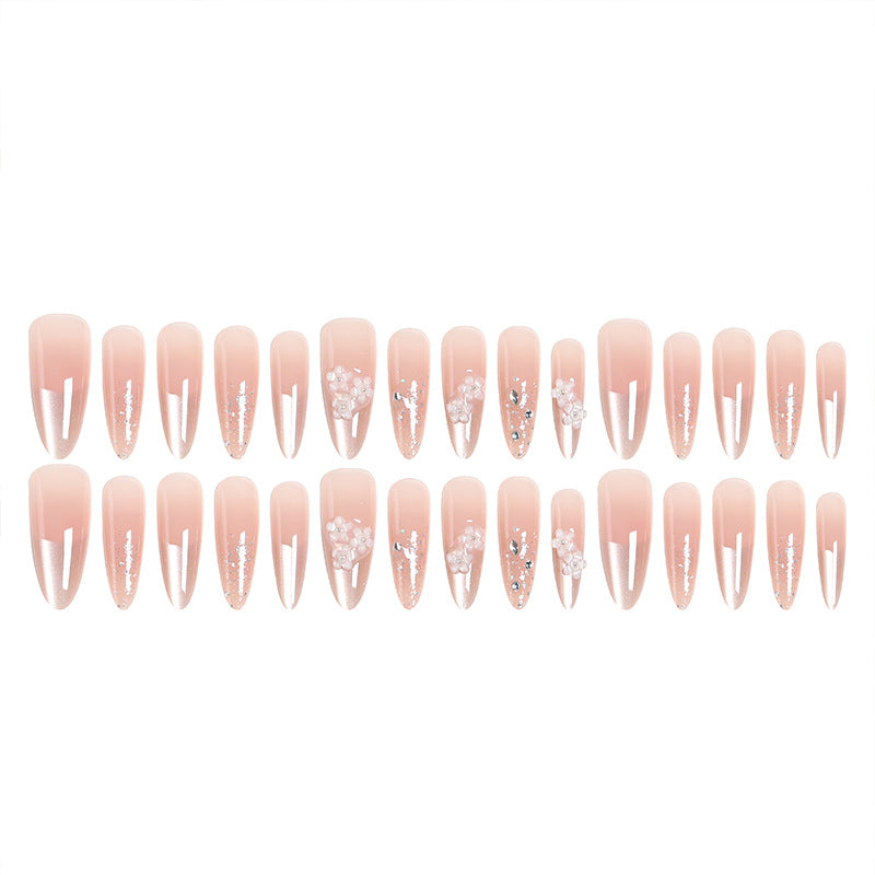 Nail art set with floral 3D applications and glitter accents Acalora