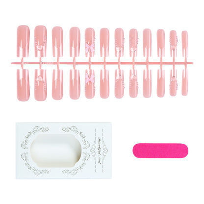 Decorative Press-On Nail Art Set with Pearls and Bows Acalora