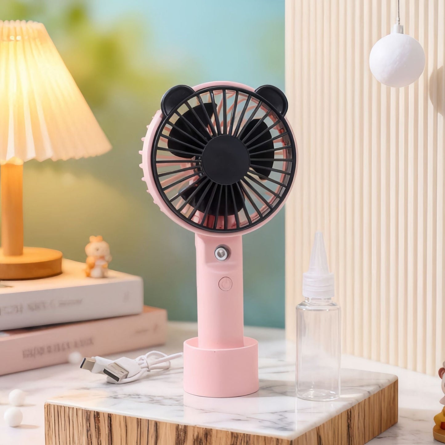 Women's portable hand fan with spray function Brehn
