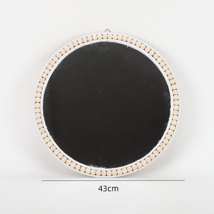 Round Wall Mirror with Rattan Design Acalora