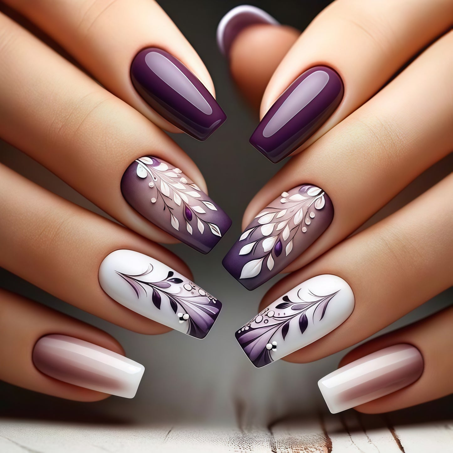 Artificial nails with elegant floral design Acalora