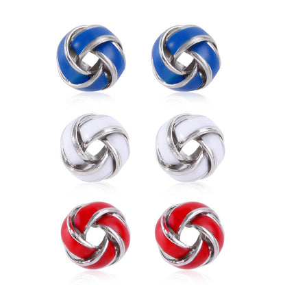 Women's lightweight star earrings with enamel flag design and fishhook Kalsten