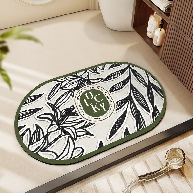 Floral Patterned Bath Mat Acalora