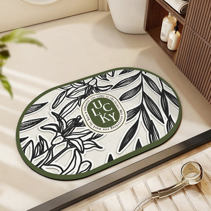 Floral Patterned Bath Mat Acalora
