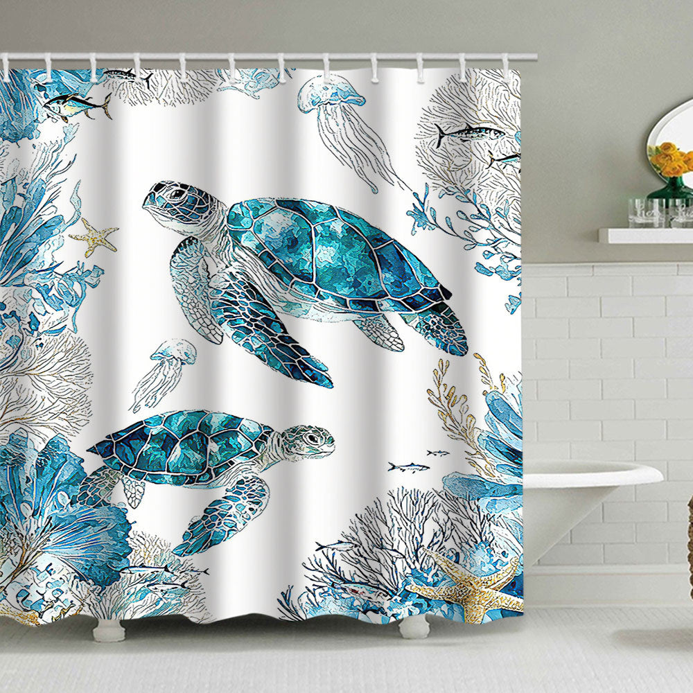 Ocean-Inspired Shower Curtain