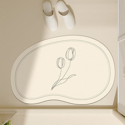 Floral-Inspired Decorative Bath Mat