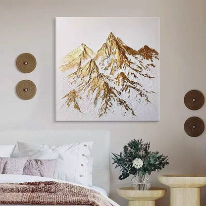 Textured Mountain Gold Foil Canvas Artwork