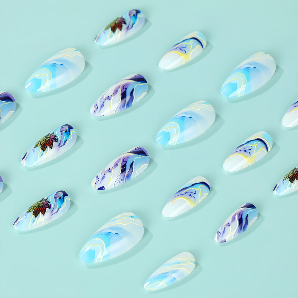 Artificial nails in elegant floral design Acalora