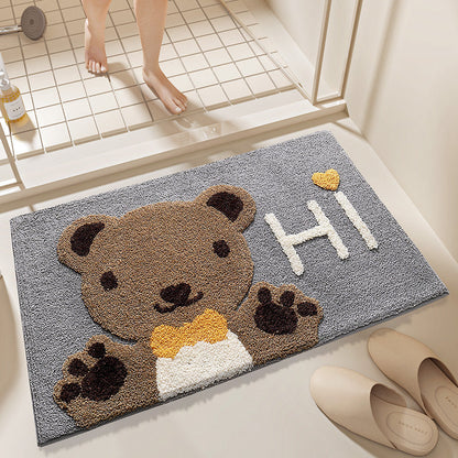 Cute Cartoon Bunny-Themed Bath Mat