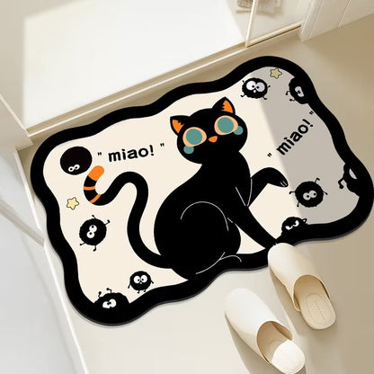 Fun Cat-Themed Bathroom Mat