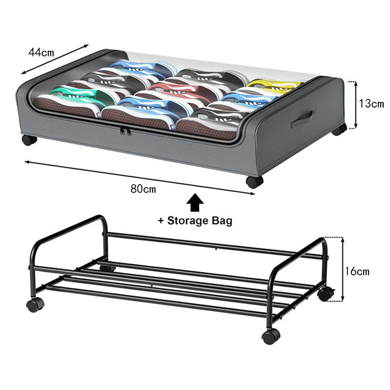 Storage box with wheels and transparent lid Acalora