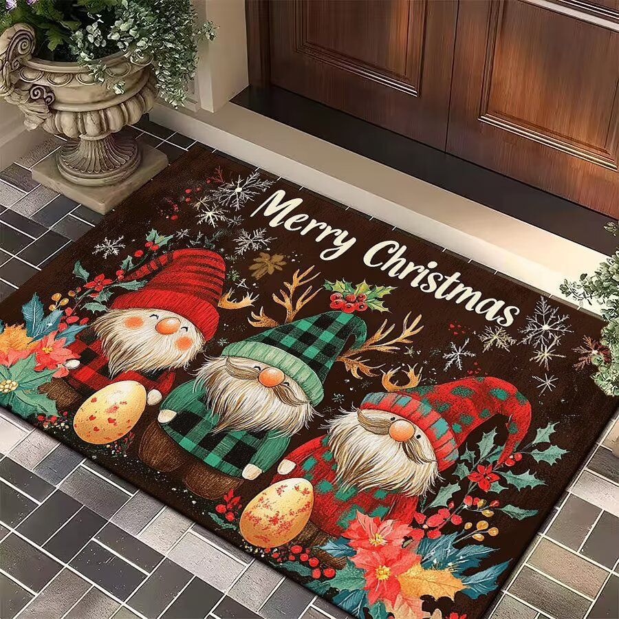 Festive Winter-Themed Entrance Mat