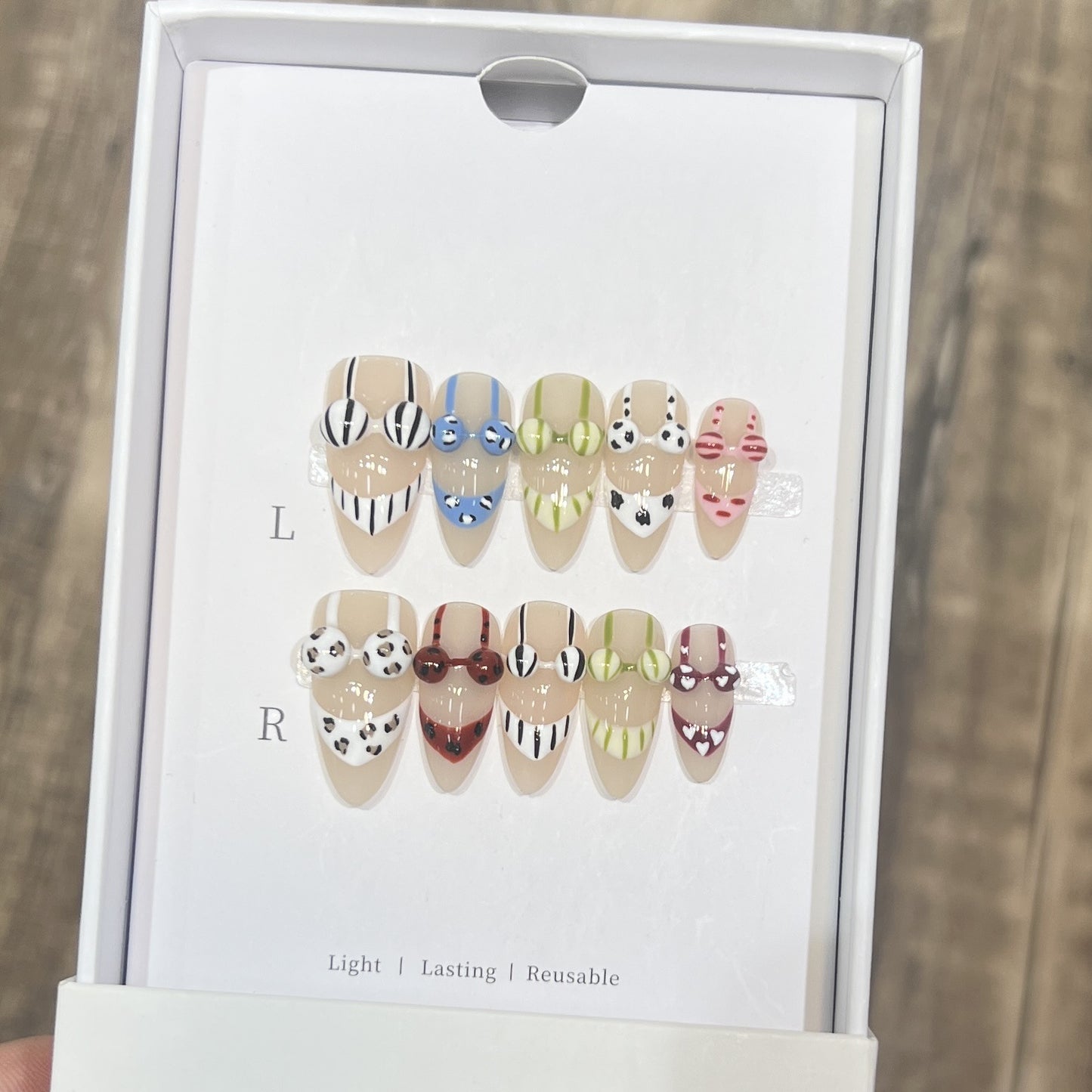 Decorative Press-On Nail Art Set with Unique Patterns Acalora 1788223862