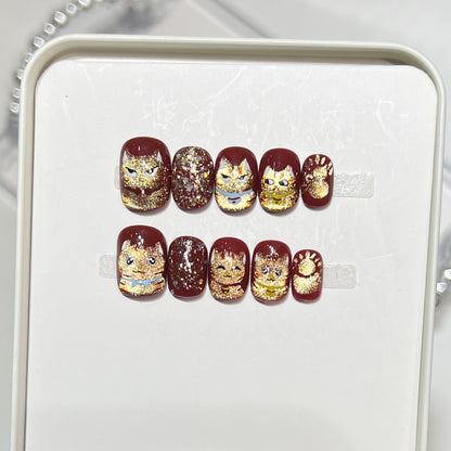 Themed Press-On Nail Art Set with Hello Kitty Designs Acalora