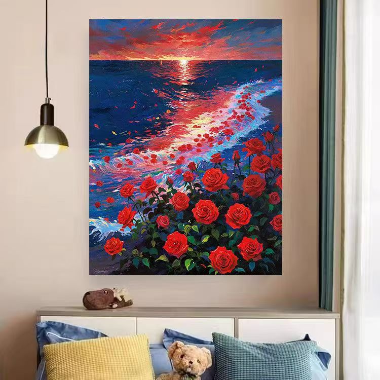 Heart and Floral Swirl Canvas Artwork