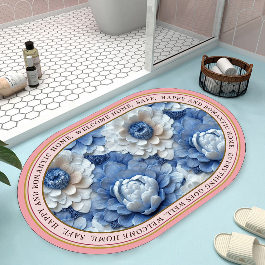 Floral Design Bath Mat