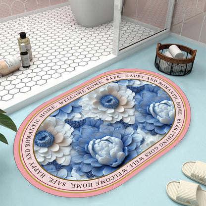 Floral Design Bath Mat
