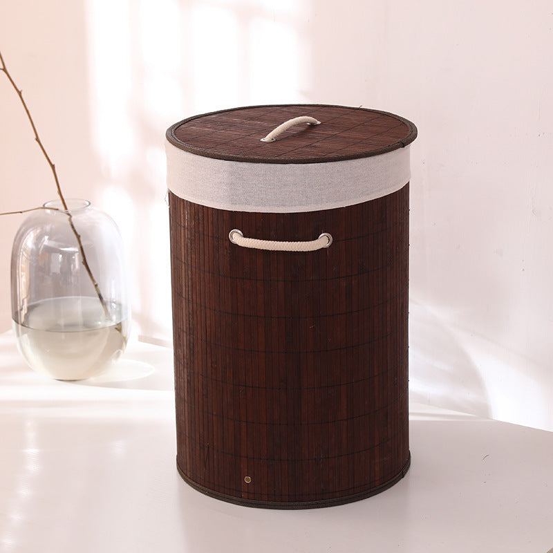 High-quality bamboo laundry container with lid Acalora