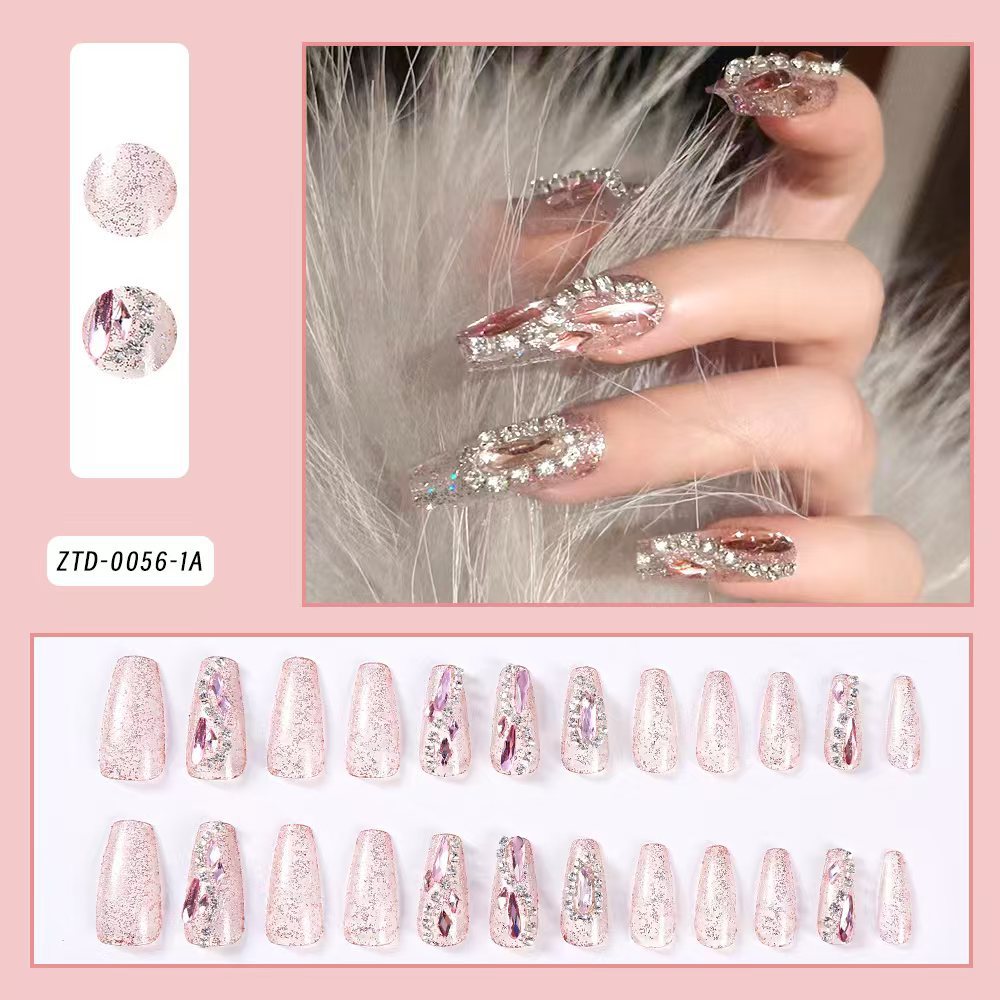 Glamorous Rhinestone-Decorated Press-On Nail Tips Acalora