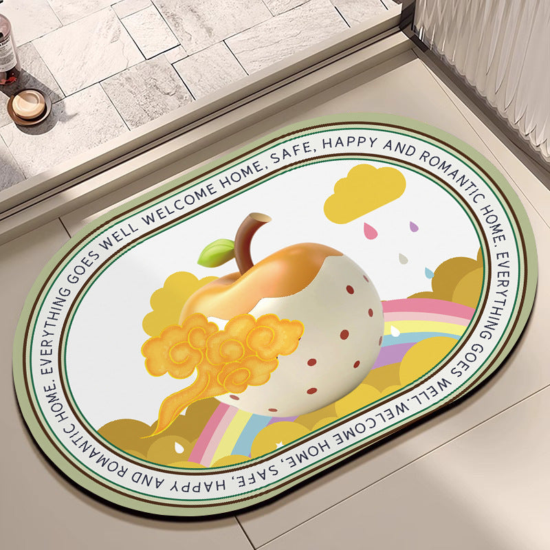Whimsical Cabbage-Themed Welcome Mat Acalora