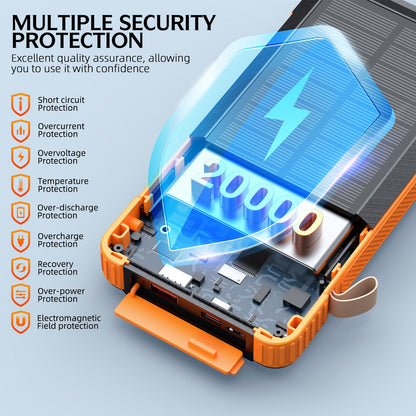 Solar Powerbank with Multifunctional LED Light and Integrated Charging Cable Bowlift