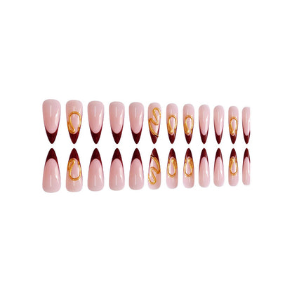 Elegant Stiletto Press-On Nail Art Acalora