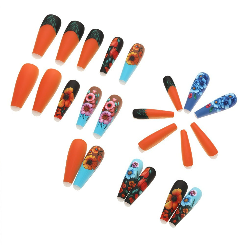 Art Nail Set with Floral Patterns Acalora