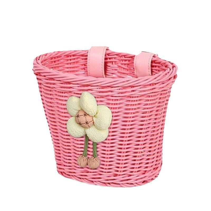 Floral-Embellished Bicycle Basket Bowlift