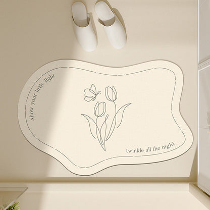 Floral-Inspired Decorative Bath Mat