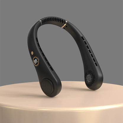 Women's Portable Neck Fan with Temperature Display Bowlift