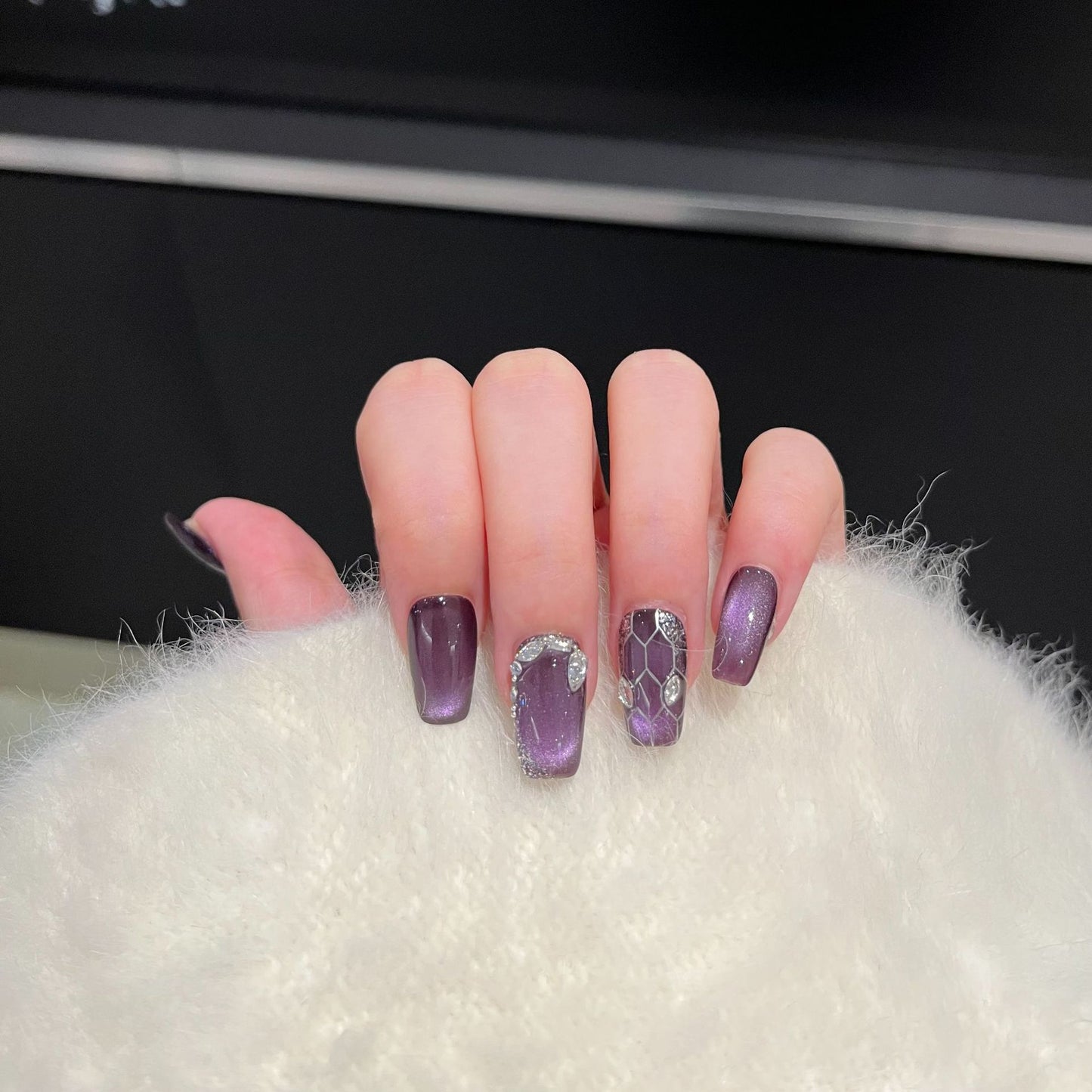 Diamond-Accented Press-On Nail Set Acalora