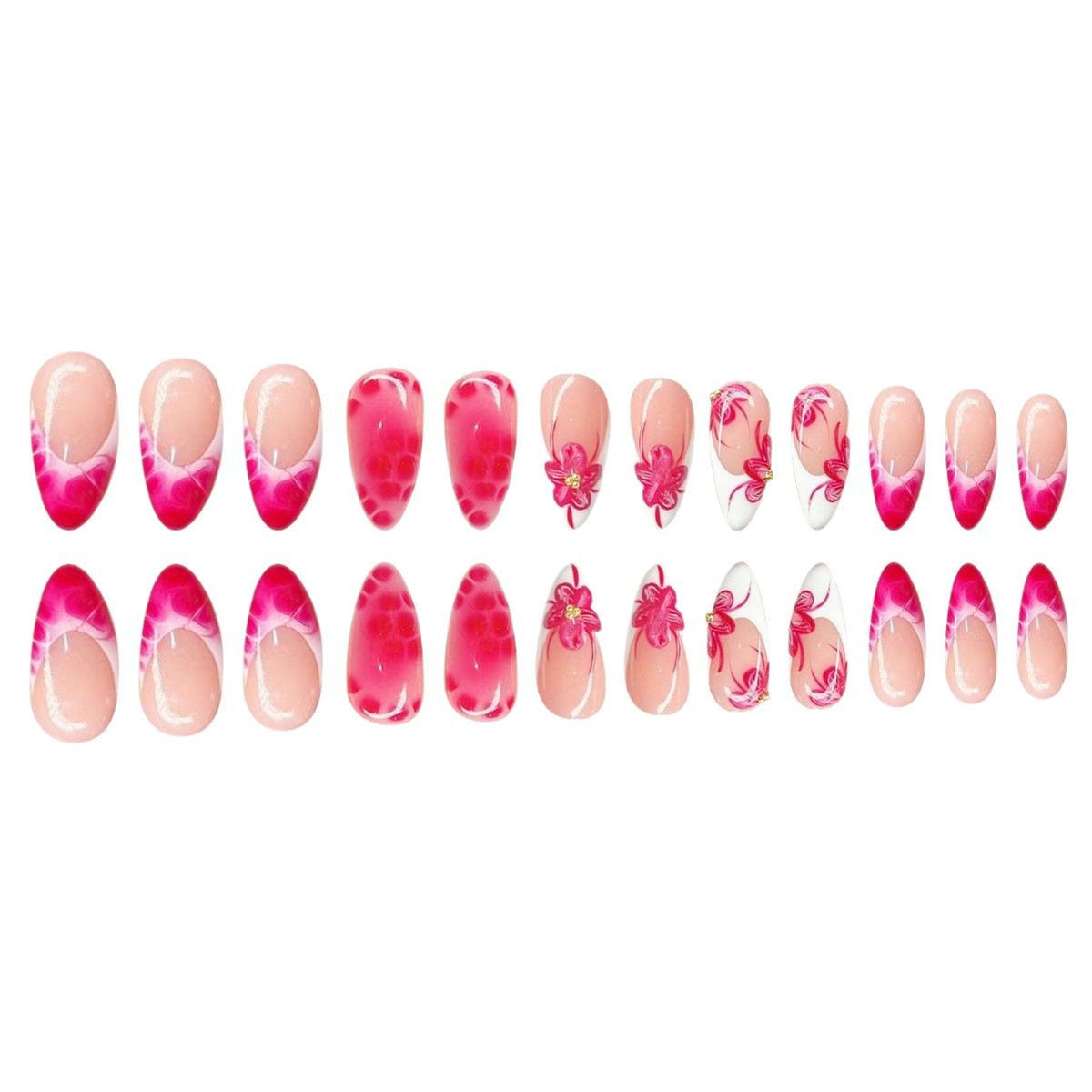 Artistic Floral Stiletto Nail Art Acalora