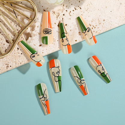 Creative line design artificial nails Acalora