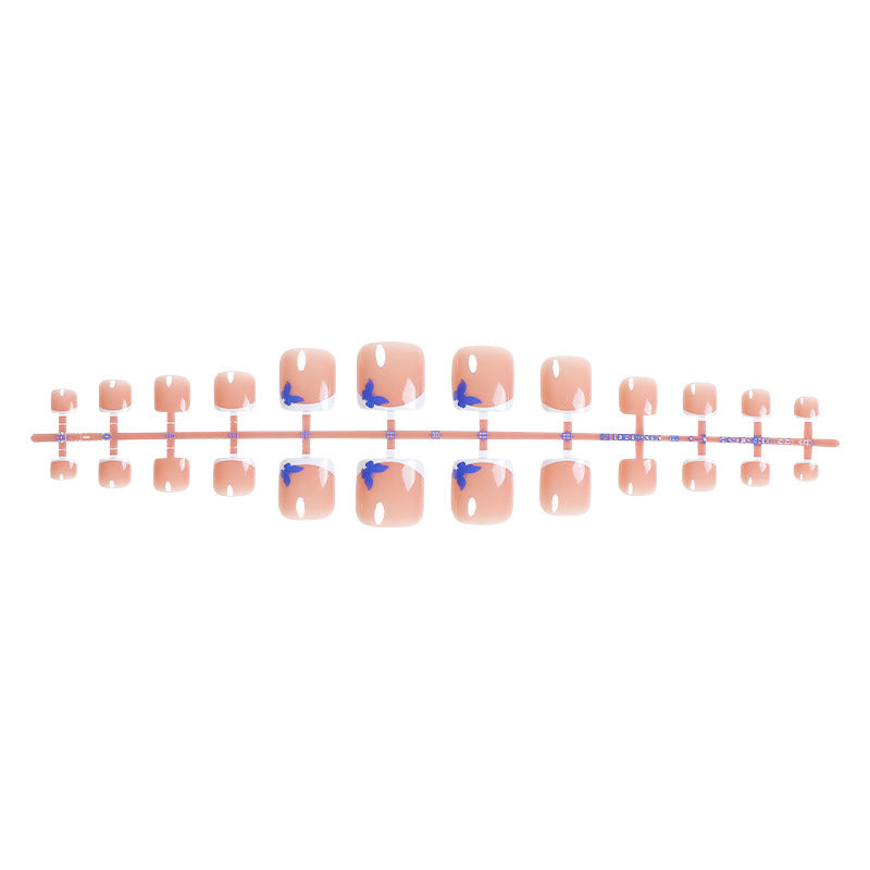 Elegant Press-On Nail Set with Whimsical Butterfly Designs Acalora