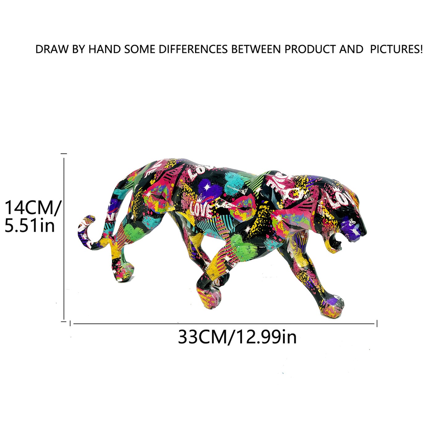 Decorative leopard figure made of resin Acalora