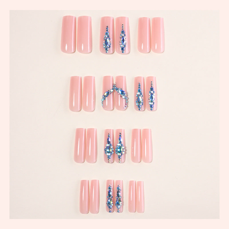 Decorative Press-On Nail Art Set with Gemstone Accents Acalora