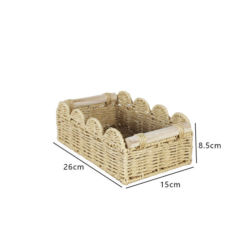 Scalloped Woven Storage Basket Acalora