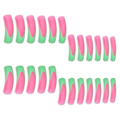 Stylish Long Press-On Nails with Artistic Ombre Design Acalora