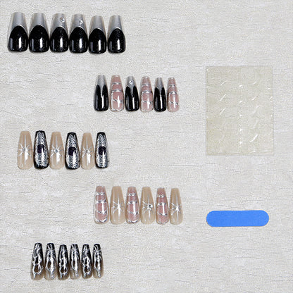 Artificial nail set with elegant glitter and design accents Acalora
