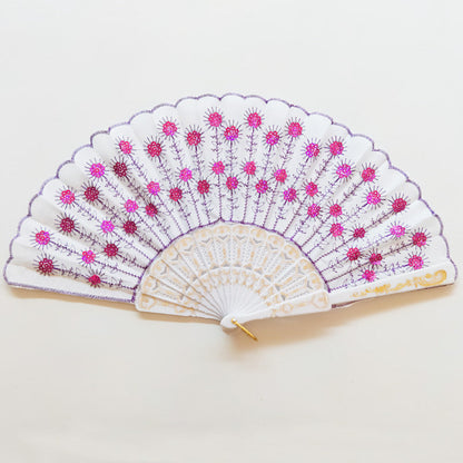Ladies' handmade fan with fine embroideries Brehn